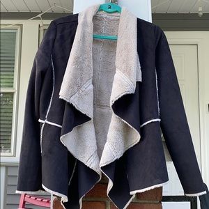 Love stitch Suede & Faux Fur Jacket (L)